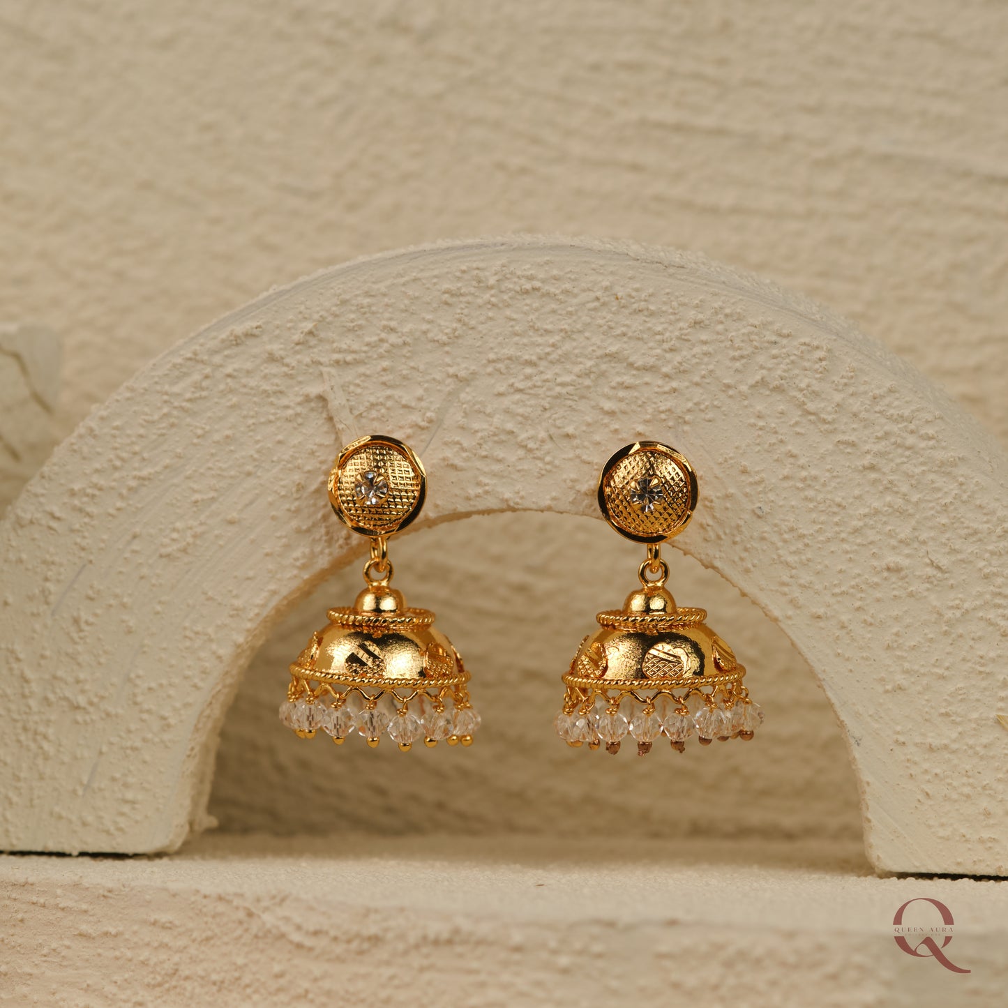 White Crystal Stud Jhumka ERA18