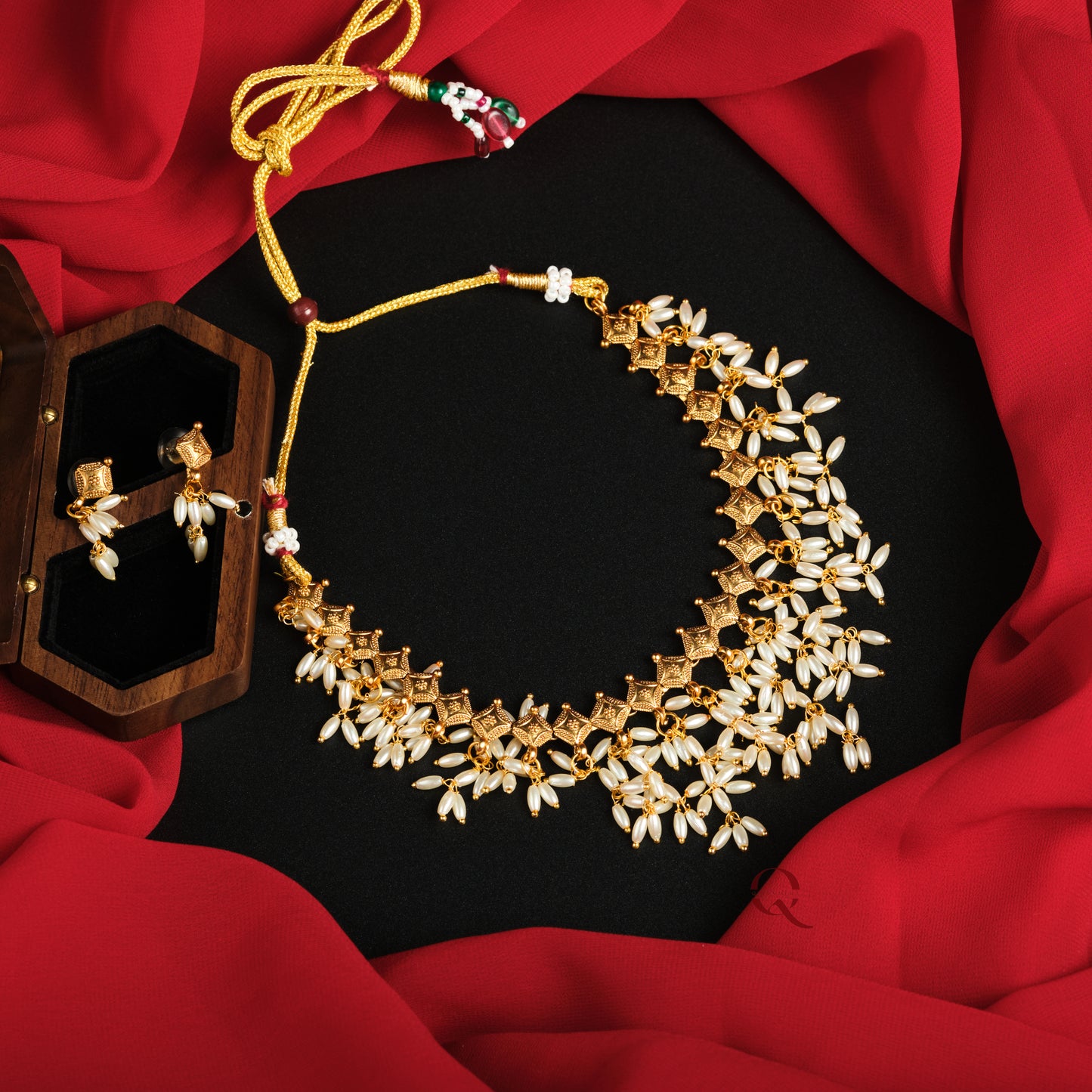 Rice Pearl Necklace Set NKB22