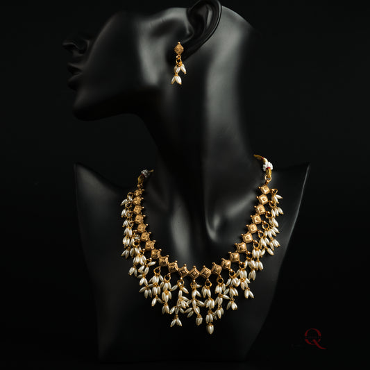 Rice Pearl Necklace Set NKB22