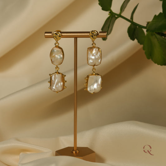 Hand Crafted Baroque Pearl Earrings- ERK15