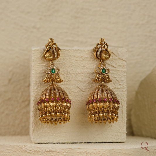 Peacock Antique Jhumka ERB11
