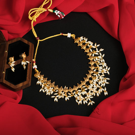 Rice Pearl Necklace Set NKB22