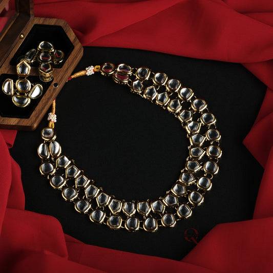 Double Layered Kundan Necklace Set NKC11